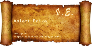 Valent Erika névjegykártya
